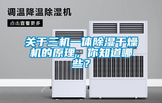 關(guān)于三機(jī)一體除濕干燥機(jī)的原理，你知道哪些？