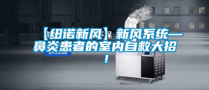【紐諾新風】新風系統(tǒng)—鼻炎患者的室內(nèi)自救大招！