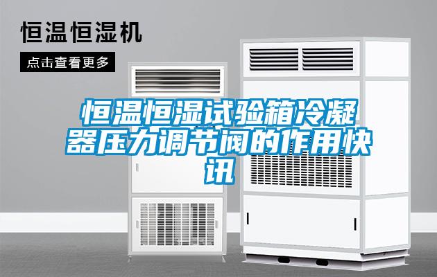 恒溫恒濕試驗箱冷凝器壓力調(diào)節(jié)閥的作用快訊